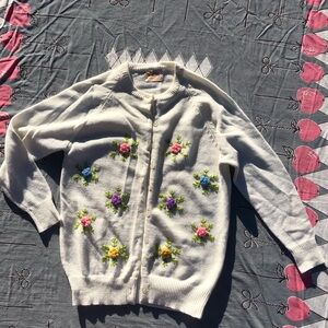 Vintage 50s Floral Cardigan